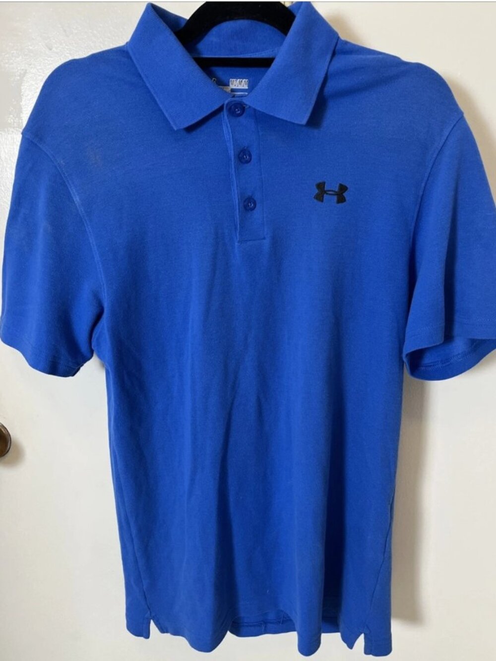 Under Armour HeatGear Polo Shirt Blue Loose Fit Golf Athletic Men's Medium
